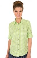 Trachtenbluse CHECKERED Langarm Stick apfel