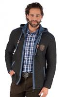 Spieth & Wensky Trachten Strickjacke DAKAR Hoodie dunkel grau blau