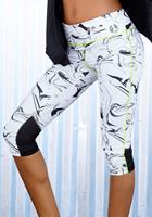 active by Lascana Caprilegging White Marble met mesh-inzetten