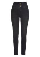 Lascana High-waist-Jeans mit goldfarbenen Knöpfen