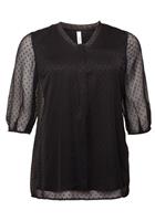 Sheego Tunika mit Chiffon-Ärmeln und Knoten am V-Ausschnitt