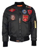 Top Gun bomberjack in pilotenstijl met patches TG20191053