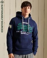Superdry Mannen Vintage Logo Hoodie van Biologisch Katoen Donkerblauw