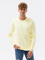 Ombre - Heren Sweater - Geel - Afgewerkt Met Boord - Ronde Halslijn