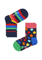 Happy Socks Kids 2-Pack Stripe Socks
