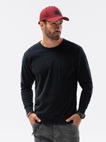 Ombre - Heren Sweater - Zwart - Afgewerkt Met Boord - Ronde Halslijn