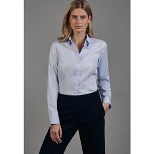seidensticker Hemdbluse Langarm Uni Langarmblusen blau Damen 