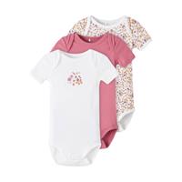 NAME IT BABY romper NBFBODY - set van 3 wit/roze