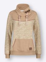 sweatshirt in camel/wit gemêleerd van heine