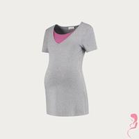 mamsy Voedingsshirt Stripe grijs