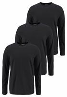 Mans World Langarmshirt, (Packung, 3 tlg., 3er-Pack), aus reiner Baumwolle