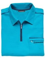 Catamaran Heren Poloshirt met lange mouwen turquoise Größe