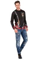 Cipo & Baxx Röhrenjeans mit Dreifachbund in Straight Fit