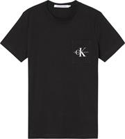 Calvin Klein T-shirt Monogram Pocket Slim Fit Zwart  