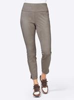 Broek van imitatieleer in taupe van Rick Cardona