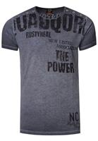 Rusty Neal Gewassen T-shirt met dubbele knoopsluiting