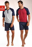 le jogger Pyjama in een kort model, met raglanmouwen (4-delig, Set van 2)