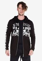 Cipo & Baxx Sweatjacke mit trendigen Biker-Print-Elementen