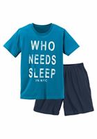 AUTHENTIC LE JOGGER Pyjama Pyjama met spreuk "Wie heeft slaap nodig" (2-delig, 1 stuk)