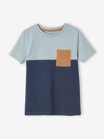 VERTBAUDET Colorblock jongensshirt met korte mouwen leisteen