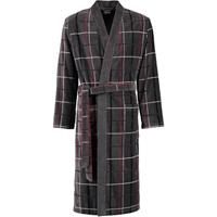 Cawö Herren Bademantel Kimono 4853 - Farbe: anthrazit-rot - 79 S