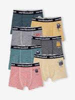 VERTBAUDET Set van 7 stretchy boxers voor jongens Monster Oeko-Tex gestreept ivoor set
