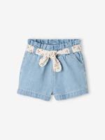 VERTBAUDET Paperbag short met riem voor baby gebleekt denim