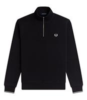 Fred Perry Twin Tipped Half Zip Sweatshirt - Black- Heren