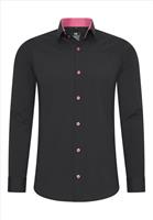 Rusty Neal heren overhemd | zwart - roze | slim fit | Italian-Style.nl, 