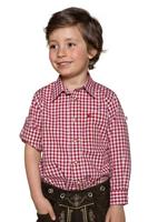 OS-Trachten Kinder Trachtenhemd langarm rot karo 140079