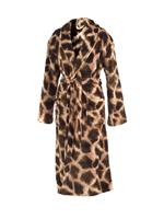 Zo! Home Flanel Fleece Badjas Giraffe - brown