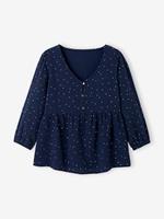 VERTBAUDET Zwangerschaps- en borstvoedingsblouse van katoengaas blauw