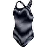 Speedo Damen Endurance+ Striped Medalist Badeanzug Dunkelblau - 28