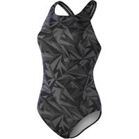 Speedo HyperBoom Allover Medalis badpak voor dames, zwart-grijs