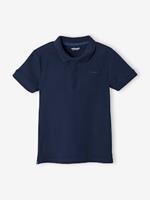 VERTBAUDET Poloshirt met korte mouwen voor jongens met borduurwerk op de borst marineblauw