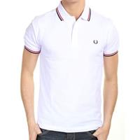 Sportus.nl Fred Perry - Twin Tipped Polo Shirt - Wit/ Rood/ Navy