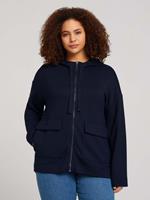 TOM TAILOR Plus - Sweatjack met capuchon, Vrouwen, blauw, Größe 44