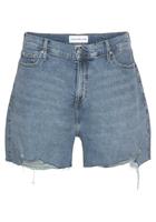 Calvin Klein Jeans Plus Short MOM SHORT PLUS met destroyed effecten & calvin klein jeans logobadge