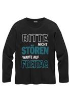 KIDSWORLD Shirt met lange mouwen A.u.b. niet storen... Lange mouwen, basic pasvorm, bedrukt, ronde hals