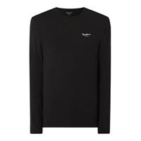 Pepe Jeans Herren Longsleeve - ORIGINAL BASIC 2 LONG N, Rundhals, Langarm, Schwarz