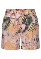 Lascana Short met paperbag stijl in mix van linnen, korte broek, linnen broek (Met een bindceintuur)