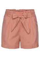 Lascana Short met paperbag stijl in mix van linnen, korte broek, linnen broek (Met een bindceintuur)