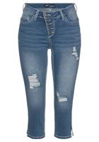 Arizona Capri jeans Met zichtbare, schuine knoopsluiting Mid waist