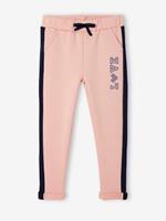 VERTBAUDET Fleece sportbroek met strepen aan de zijkant voor meisjes roze