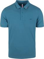 Sun'68 Polo Small Stripe Kobaltblauw  Poloshirt