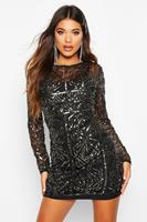 Boutique Embellished Bodycon Dress, Silver