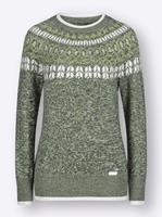 Norwegerpullover in mos/lindegroen van heine