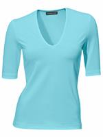 Shirt met v-hals in turquoise van Ashley Brooke