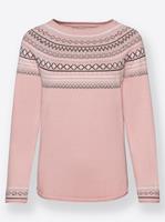 Norwegerpullover in roze gedessineerd van heine