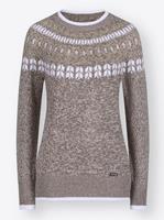 Norwegerpullover in donkertaupe/beige van heine